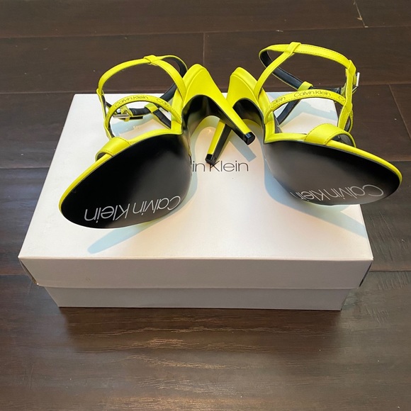 Calvin Klein Neon Heeled Sandals | Straps Heels - Picture 4 of 6